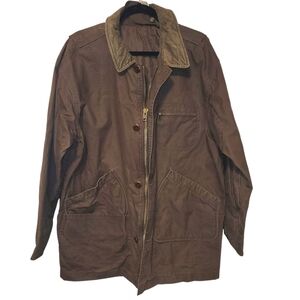 L.L. Bean Men’s Barn Jacket Size Large | Canvas Workwear Coat Corduroy Collar